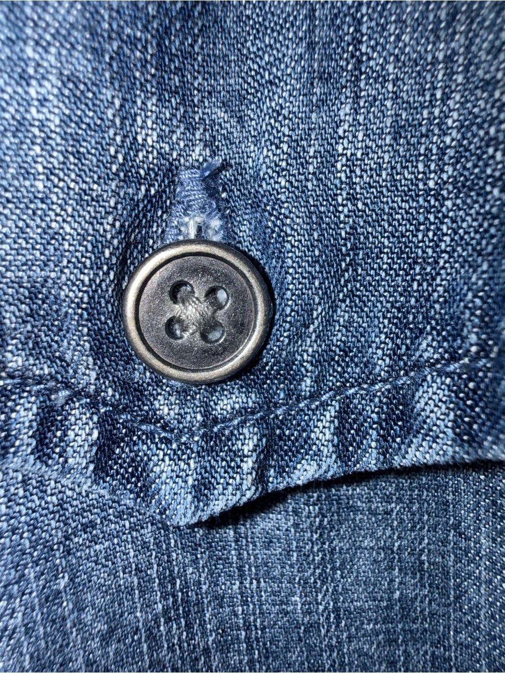 Cloth and Stone  Washed Blue Denim Shirt Dress - Picture 8 of 10